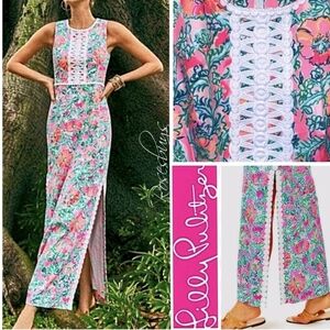 New Lilly Pulitzer Women's Ashler Stretch Maxi In Perfect Poppy Print Size 8
